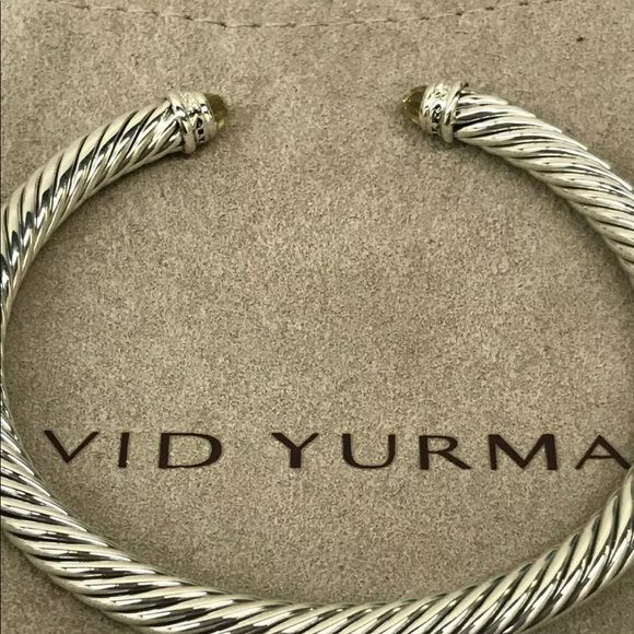 David Yurman Lemon Citrine & Diamond Bracelet Cuff - Picture 3 of 4